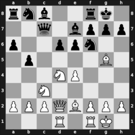 1957 URS Ch, semi final – Round 13 – Bannik, Anatolij – 1/2-1/2 – Vasiukov, Evgeni – G116