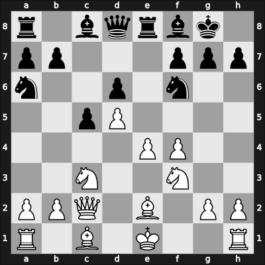 1957 URS Ch, semi final – Round 2 – Vladimirov, Boris T – 1/2-1/2 – Aronson, Lev – G40