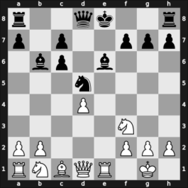 1957 URS Ch, semi final – Round 5 – Khanov, Kurban – 1/2-1/2 – Tarasov, Vitaly – G68