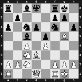 1957 URS Ch, semi final – Round 6 – Bagirov, Vladimir – 1/2-1/2 – Kholmov, Ratmir D – G75