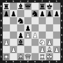 1957 URS Ch, semi final – Round 8 – Vladimirov, Boris T – 1/2-1/2 – Kholmov, Ratmir D – G87