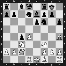 1957 URS Ch, semi final – Round 8 – Borisenko, Georgy K – 1/2-1/2 – Khanov, Kurban – G89