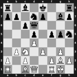 1957 URS Ch, semi final – Round 14 – Averbakh, Yuri L – 0-1 – Yukhtman, Yakov – G135