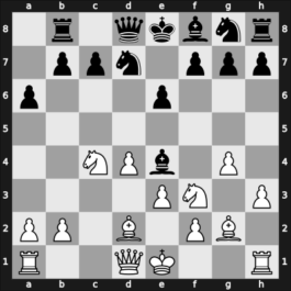 1957 URS Ch, semi final – Round 1 – Taimanov, Mark E – 1-0 – Kalashian, Loris – G15
