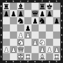 1957 URS Ch, semi final – Round 1 – Taimanov, Mark E – 1/2-1/2 – Zhukhovitsky, Samuel – G31