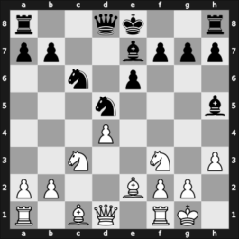 1957 URS Ch, semi final – Round 1 – Mnatsakanian, Eduard A – 1/2-1/2 – Bagirov, Vladimir – G71