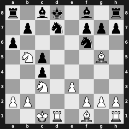 1957 URS-ch24 – Round 14 – Khasin, Abram – 1-0 – Nezhmetdinov, Rashid – G10
