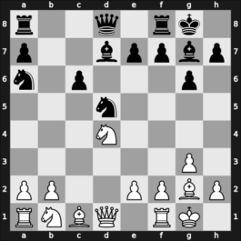 1957 USA Ch Open 58th – Round 11 – Mednis, Edmar J – 1/2-1/2 – Santasiere, Anthony – G77