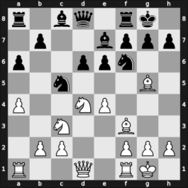 1957 Viborg Jubilee – Round 6 – Poulsen, Christian – 1/2-1/2 – Andersen, Borge – G10