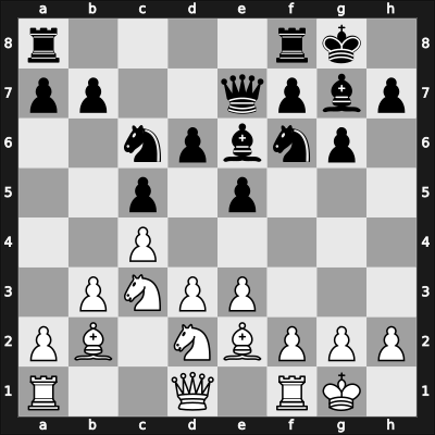 1958 Danmarksmesterskabet – Round 6 – Norman Hansen, Holger – 1/2-1/2 – Larsen, Ole Scholler – G19