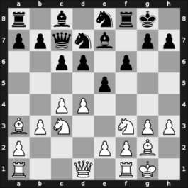 1958 Danmarksmesterskabet – Round 9 – Lauridsen, Evald – 1/2-1/2 – Norman Hansen, Holger – G30