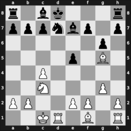 1958 Riga ch-URS – Round 1 – Petrosian, Tigran A. – 1-0 – Bannik, Anatolij – G5