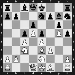 1958 Riga ch-URS – Round 1 – Taimanov, Mark E – 1-0 – Bannik, Anatolij – G12