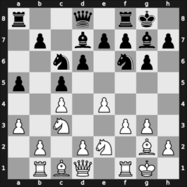 1958 Riga ch-URS – Round 1 – Taimanov, Mark E – 0-1 – Gurgenidze, Bukhuti – G17