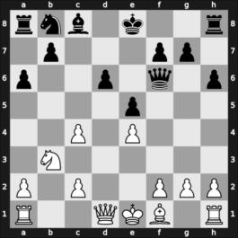 1958 Torneo de las Americas 1st – Round 11 – Humerez Estrada, Cidar – 1/2-1/2 – De Greif, Boris – G57