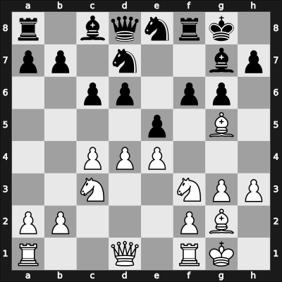 1958 World Championship 22th – Round 8 – Botvinnik, Mikhail – 1/2-1/2 – Smyslov, Vladimir – G7