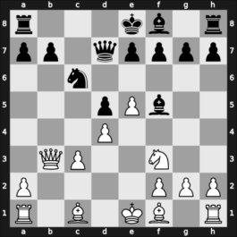 1959 Candidats Tournament – Round 14 – Smyslov, Vladimir – 1/2-1/2 – Fischer, Raphael – G53