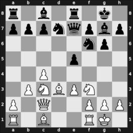1959 Santiago – Round 1 – Sanchez, Luis Alejandro – 1/2-1/2 – Sanguineti, Raúl Carlos – G7
