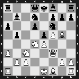 1959 Tbilisi ch-URS – Round 13 – Nikitin, Aleksander S – 0-1 – Polugaevsky, Lev – G104