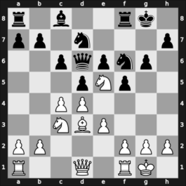 1959 USSR – Round 1 – Geller, Efim P – 1-0 – Shishov, Mikhail – G4