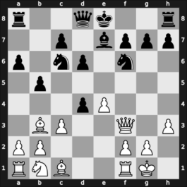 1959 URSS (USSR) – Round 1 – Nezhmetdinov, Rashid – 1-0 – Zhuravlev, Aleksandr – G10