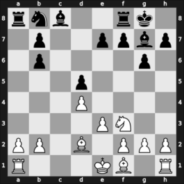 1961 Hastings6162 – Round 5 – Bisguier, Arthur B – 1/2-1/2 – Flohr, Salo – G18