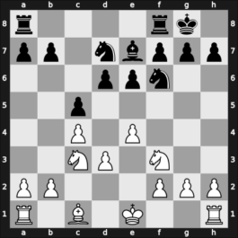 1961 Montevideo – Round 1 – Estrada Degrandi, Walter – 1/2-1/2 – Alvarez del Monte, Jose – G9