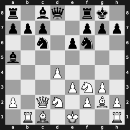 1961 Moskou – Round 1 – Bronstein, David I – 1/2-1/2 – Lutikov, Anatoly S – G21