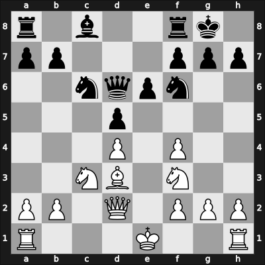 1961 Moskou ZShK – Round 10 – Bronstein, David I – 1/2-1/2 – Bisguier, Arthur B – G48