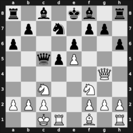 1961 World Championship 24th – Round 6 – Tal, Mikhail – 1/2-1/2 – Botvinnik, Mikhail – G6