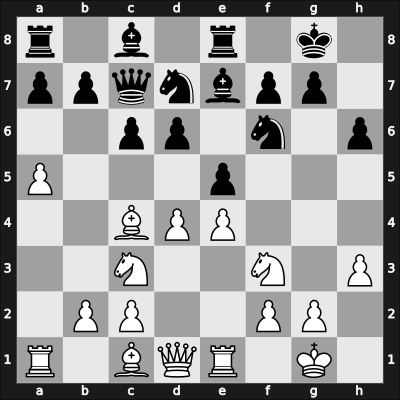 1962 Argentina – Round 8 – Sanguinetti, Raul – 1/2-1/2 – Bazan, Osvaldo – G43