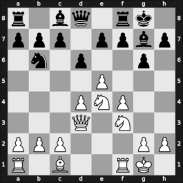 1963 Winnipeg – Round 8 – Schulman, Mark – 1/2-1/2 – Yanofsky, Daniel Abraham – G18