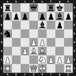 1964 DEN Ch Holstebro – Round 8 – Pedersen, Eigil – 1/2-1/2 – From, Sigfred – G27