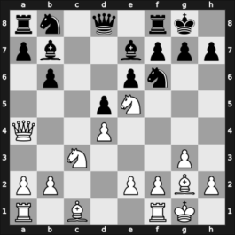 1965 Mar del Plata – Round 14 – Bolbochan, J. – 1/2-1/2 – Sanguinetti, Ricardo – G110