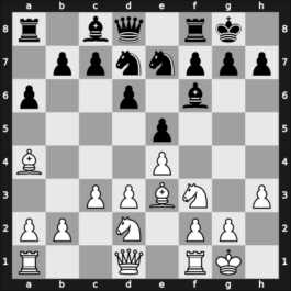 1966 Panamerican – Round 1 – Acevedo Ortega, Rodrigo Andres – 1/2-1/2 – Jimenez Zerquera, Eleazar – G41