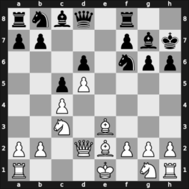 1966 Santa Monica – Round 14 – Najdorf, Miguel – 1/2-1/2 – Larsen, Benjamin Holsko – G59