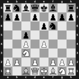 A19h - 4.e5 Ng8 5.Nf3 Nc6 6.d4 cxd4 7.Nxd4 Nxe5 - Mikenas