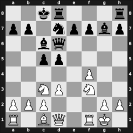 1968 New York ch-USA – Round 7 – Bisguier, Arthur B – 1/2-1/2 – Benko, Pal – G38