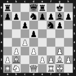 1969 Palma de Mallorca – Round 1 – Mecking, Henrique – 1/2-1/2 – Unzicker, Wolfgang – G17